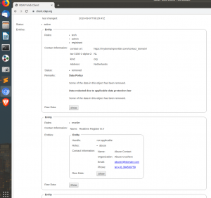 RDAP Output with Abuse Vcard